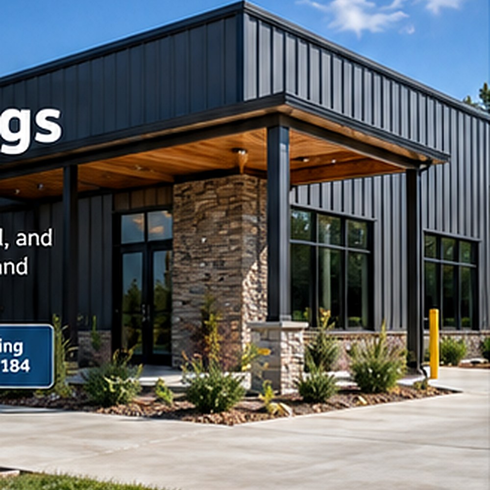 Modern metal building design example for Rogers Arkansas